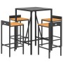 Bar table and garden stools 5 pieces acacia wood PE rattan black by vidaXL, Garden sets - Ref: Foro24-3187675, Price: 248,85 ...