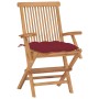 Garden chairs 8 units teak wood with red cushions by vidaXL, Garden chairs - Ref: Foro24-3072913, Price: 553,99 €, Discount: %