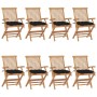 Garden chairs 8 pcs solid teak wood with black cushions by vidaXL, Garden chairs - Ref: Foro24-3072911, Price: 602,63 €, Disc...