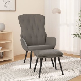 Sillón de relax con taburete terciopelo gris claro de vidaXL, Sillones - Ref: Foro24-3097667, Precio: 133,98 €, Descuento: %