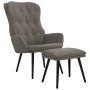 Sillón de relax con taburete terciopelo gris claro de vidaXL, Sillones - Ref: Foro24-3097667, Precio: 133,98 €, Descuento: %