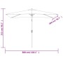 Garden umbrella with metal pole 300x200 cm anthracite gray by vidaXL, Umbrellas - Ref: Foro24-44501, Price: 64,99 €, Discount: %