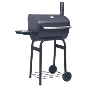 Holzkohlegrill mit Räucherofen und schwarzer Unterplatte von vidaXL, Grillen - Ref: Foro24-46649, Preis: 120,99 €, Rabatt: %