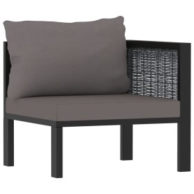 Ecksofa mit linker Armlehne anthrazitfarbenes PE-Rattan von vidaXL, Modulare Sofas für den Außenbereich - Ref: Foro24-49396, ...