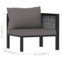 Ecksofa mit linker Armlehne anthrazitfarbenes PE-Rattan von vidaXL, Modulare Sofas für den Außenbereich - Ref: Foro24-49396, ...