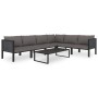 Ecksofa mit linker Armlehne anthrazitfarbenes PE-Rattan von vidaXL, Modulare Sofas für den Außenbereich - Ref: Foro24-49396, ...