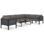 Ecksofa mit linker Armlehne anthrazitfarbenes PE-Rattan von vidaXL, Modulare Sofas für den Außenbereich - Ref: Foro24-49396, ...