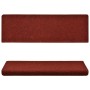 Alfombrilla de escaleras 15 uds tela punzonada rojo 65x21x4 cm de vidaXL, Alfombrillas para escalones - Ref: Foro24-134565, P...