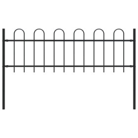 Garden fence with black steel hoop tips 1.7 m by vidaXL, fence panels - Ref: Foro24-144928, Price: 60,62 €, Discount: %