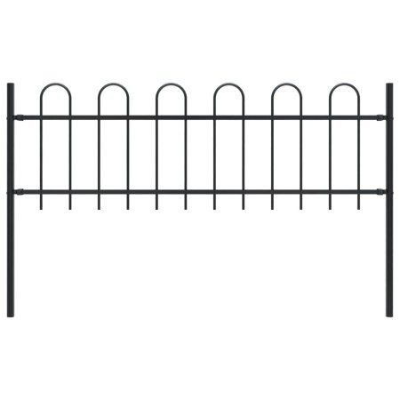 Garden fence with black steel hoop tips 1.7 m by vidaXL, fence panels - Ref: Foro24-144928, Price: 60,62 €, Discount: %