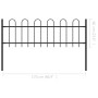 Garden fence with black steel hoop tips 1.7 m by vidaXL, fence panels - Ref: Foro24-144928, Price: 60,62 €, Discount: %