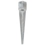 Ground spikes 6 pcs silver galvanized steel 10x10x76 cm by vidaXL, Spikes for anchoring in the ground - Ref: Foro24-145420, P...