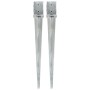 Ground spikes 2 pcs silver galvanized steel 10x10x91 cm by vidaXL, Spikes for anchoring in the ground - Ref: Foro24-145422, P...