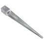 Ground spikes 2 pcs silver galvanized steel 10x10x91 cm by vidaXL, Spikes for anchoring in the ground - Ref: Foro24-145422, P...