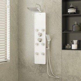 Glass shower panel 25x47.5x130 cm white by vidaXL, Jet nozzles for bathtubs and showers - Ref: Foro24-151419, Price: 187,65 €...