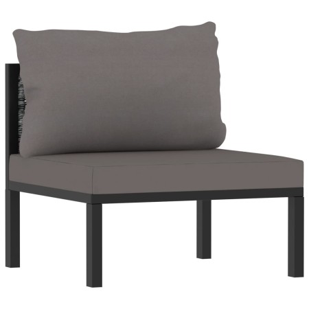 Central modular sofa with anthracite gray synthetic rattan cushion by vidaXL, Modular outdoor sofas - Ref: Foro24-49398, Pric...