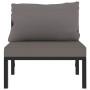 Central modular sofa with anthracite gray synthetic rattan cushion by vidaXL, Modular outdoor sofas - Ref: Foro24-49398, Pric...