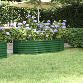 Green powder coated steel flower bed planter 152x80x36 cm by vidaXL, Pots and planters - Ref: Foro24-318913, Price: 47,66 €, ...