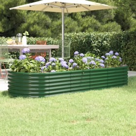 Green powder coated steel flower bed planter 224x80x36 cm by vidaXL, Pots and planters - Ref: Foro24-318918, Price: 55,78 €, ...