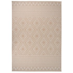 Alfombra de exterior de tejido plano rayas marrones 140x200 cm de vidaXL, Alfombras - Ref: Foro24-340866, Precio: 42,28 €, De...