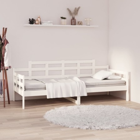 Sofá cama madera maciza de pino blanco 90x190 cm de vidaXL, Camas y somieres - Ref: Foro24-820338, Precio: 110,73 €, Descuent...