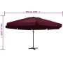 Garden umbrella with burgundy red aluminum pole 600 cm by vidaXL, Umbrellas - Ref: Foro24-47374, Price: 295,12 €, Discount: %