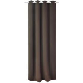 Cortina opaca con ojales de metal 270x245 cm marrón de vidaXL, Cortinas y visillos - Ref: Foro24-132204, Precio: 39,95 €, Des...