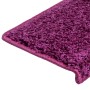 Alfombras de peldaños de escalera 15 uds violeta 65x21x4 cm de vidaXL, Alfombrillas para escalones - Ref: Foro24-134580, Prec...