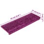 Alfombras de peldaños de escalera 15 uds violeta 65x21x4 cm de vidaXL, Alfombrillas para escalones - Ref: Foro24-134580, Prec...