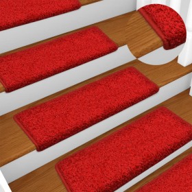 Stair tread mats 15 pcs red 65x21x4 cm by vidaXL, Stair mats - Ref: Foro24-134582, Price: 83,99 €, Discount: %