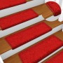 Alfombras de peldaños de escalera 15 uds rojo 65x21x4 cm de vidaXL, Alfombrillas para escalones - Ref: Foro24-134582, Precio:...