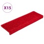 Alfombras de peldaños de escalera 15 uds rojo 65x21x4 cm de vidaXL, Alfombrillas para escalones - Ref: Foro24-134582, Precio:...