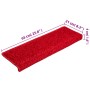 Alfombras de peldaños de escalera 15 uds rojo 65x21x4 cm de vidaXL, Alfombrillas para escalones - Ref: Foro24-134582, Precio:...