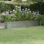 Steel flowerbed planter powder coated silver 224x40x36 cm by vidaXL, Pots and planters - Ref: Foro24-318877, Price: 65,13 €, ...