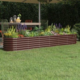 Brown powder coated steel flower bed planter 260x40x36 cm by vidaXL, Pots and planters - Ref: Foro24-318880, Price: 65,40 €, ...