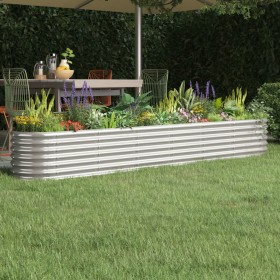 Steel flower bed silver powder coated planter 260x40x36 cm by vidaXL, Pots and planters - Ref: Foro24-318882, Price: 66,99 €,...