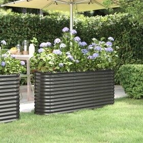 Steel flower bed anthracite powder coated 152x40x68 cm by vidaXL, Pots and planters - Ref: Foro24-318896, Price: 83,20 €, Dis...