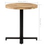 Mesa de bistró redonda madera de mango rugosa Ø70x75 cm de vidaXL, Mesas de cocina y de comedor - Ref: Foro24-320267, Precio:...