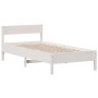 Estructura de cama con cabecero madera pino blanco 75x190 cm de vidaXL, Camas y somieres - Ref: Foro24-842783, Precio: 79,79 ...