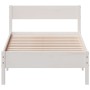 Estructura de cama con cabecero madera pino blanco 75x190 cm de vidaXL, Camas y somieres - Ref: Foro24-842783, Precio: 79,79 ...