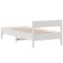 Estructura de cama con cabecero madera pino blanco 75x190 cm de vidaXL, Camas y somieres - Ref: Foro24-842783, Precio: 79,79 ...