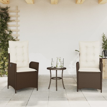 Garden recliners with brown cushions 2 pcs PE rattan by vidaXL, Garden chairs - Ref: Foro24-365266, Price: 261,34 €, Discount: %