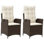 Garden recliners with brown cushions 2 pcs PE rattan by vidaXL, Garden chairs - Ref: Foro24-365266, Price: 261,34 €, Discount: %