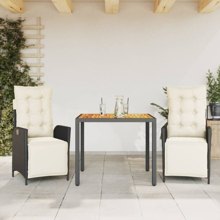 3-piece garden dining set with black synthetic rattan cushions by vidaXL, Garden sets - Ref: Foro24-3213332, Price: 397,78 €,...