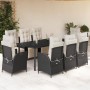 9-piece garden dining set and black synthetic rattan cushions by vidaXL, Garden sets - Ref: Foro24-3213391, Price: 1,00 €, Di...