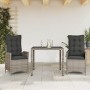 3-piece garden dining set with gray synthetic rattan cushions by vidaXL, Garden sets - Ref: Foro24-3213326, Price: 360,94 €, ...