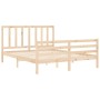 Double bed frame with solid wood headboard by vidaXL, Beds and slatted bases - Ref: Foro24-3193861, Price: 137,46 €, Discount: %