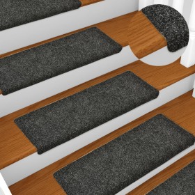 Stair tread mat 15 units punched fabric gray 65x21x4 cm by vidaXL, Stair mats - Ref: Foro24-134562, Price: 36,95 €, Discount: %