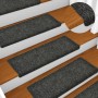 Stair tread mat 15 units punched fabric gray 65x21x4 cm by vidaXL, Stair mats - Ref: Foro24-134562, Price: 45,29 €, Discount: %