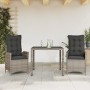 3-piece garden dining set with gray synthetic rattan cushions by vidaXL, Garden sets - Ref: Foro24-3213076, Price: 340,31 €, ...